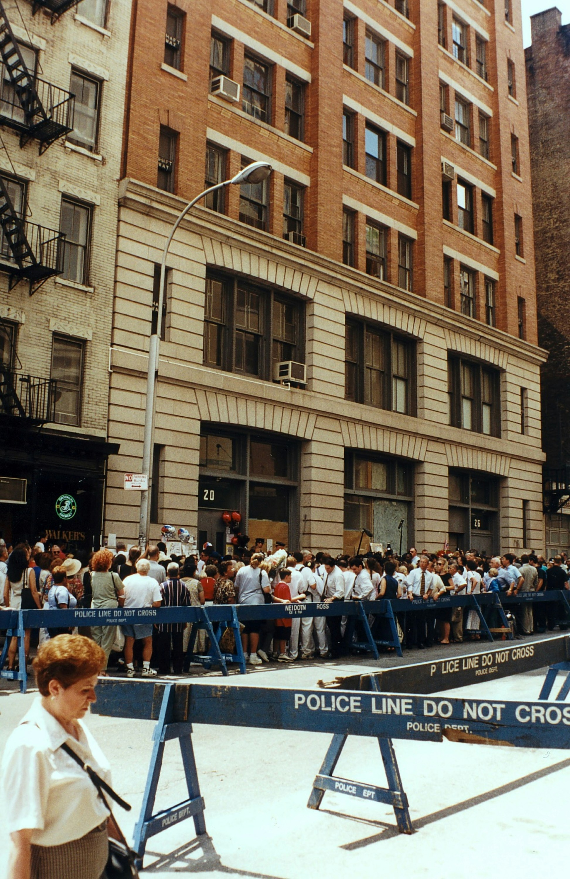 John F. Kennedy Jr. apartment building in New York City the day after his accidental death.