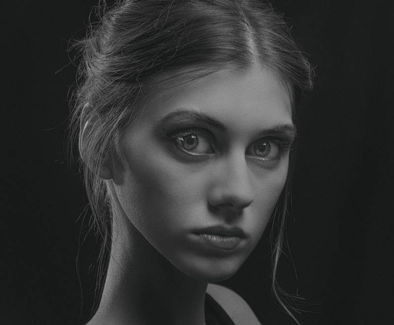 Artistic black and white female portrait