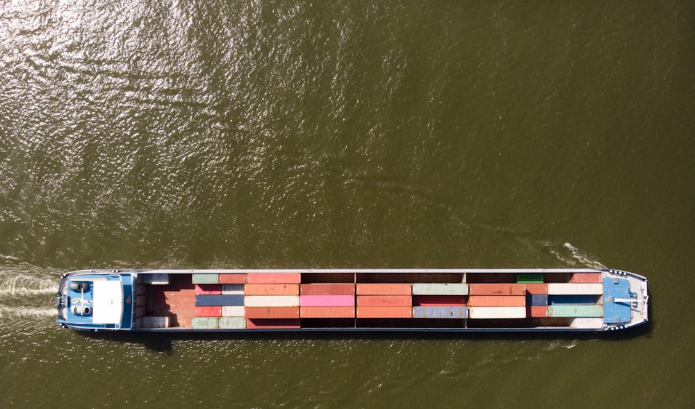 a large cargo ship with a lot of containers on it