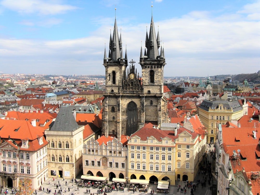 a view of a city from a high point of view