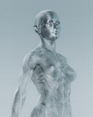 A digital twin representation of a human body.