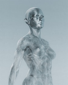 An artistic representation of a futuristic avatar design.