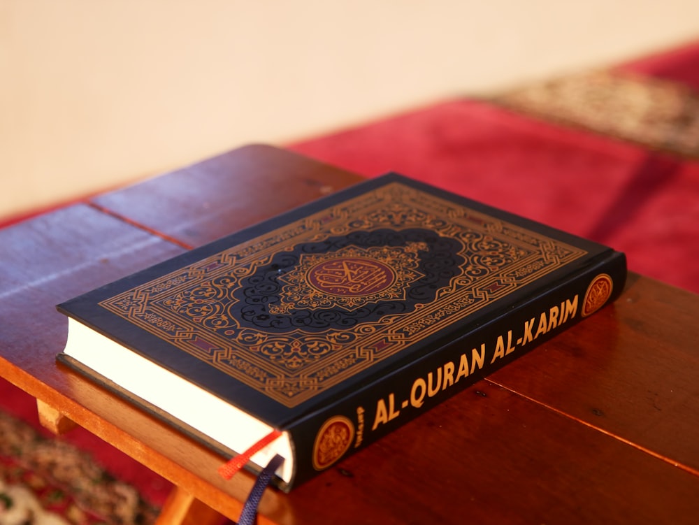 a book sitting on top of a wooden table