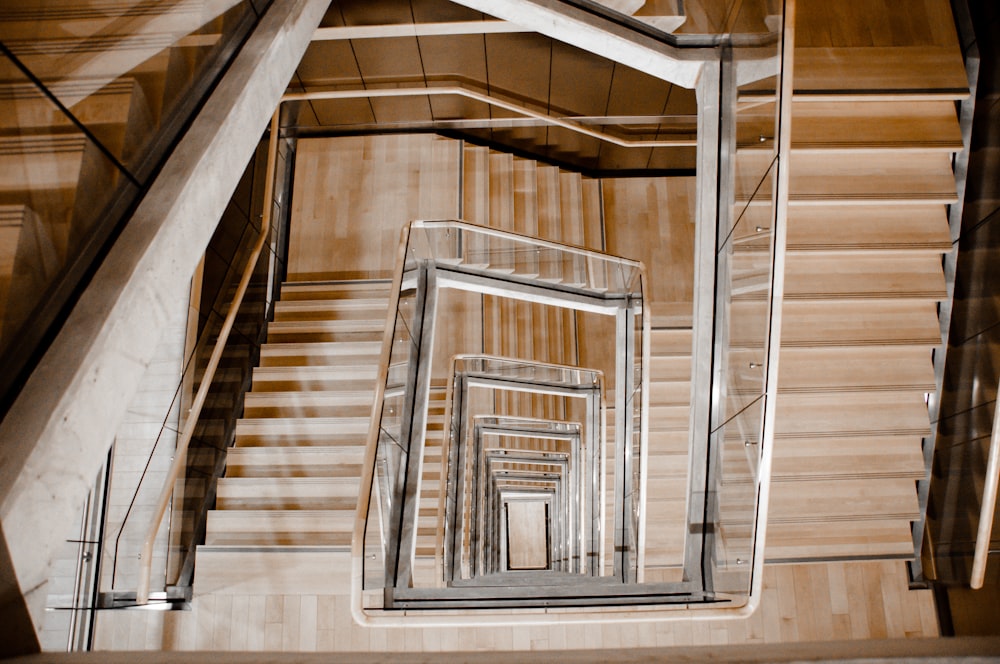 a group of mirrors sitting on top of a wooden wall