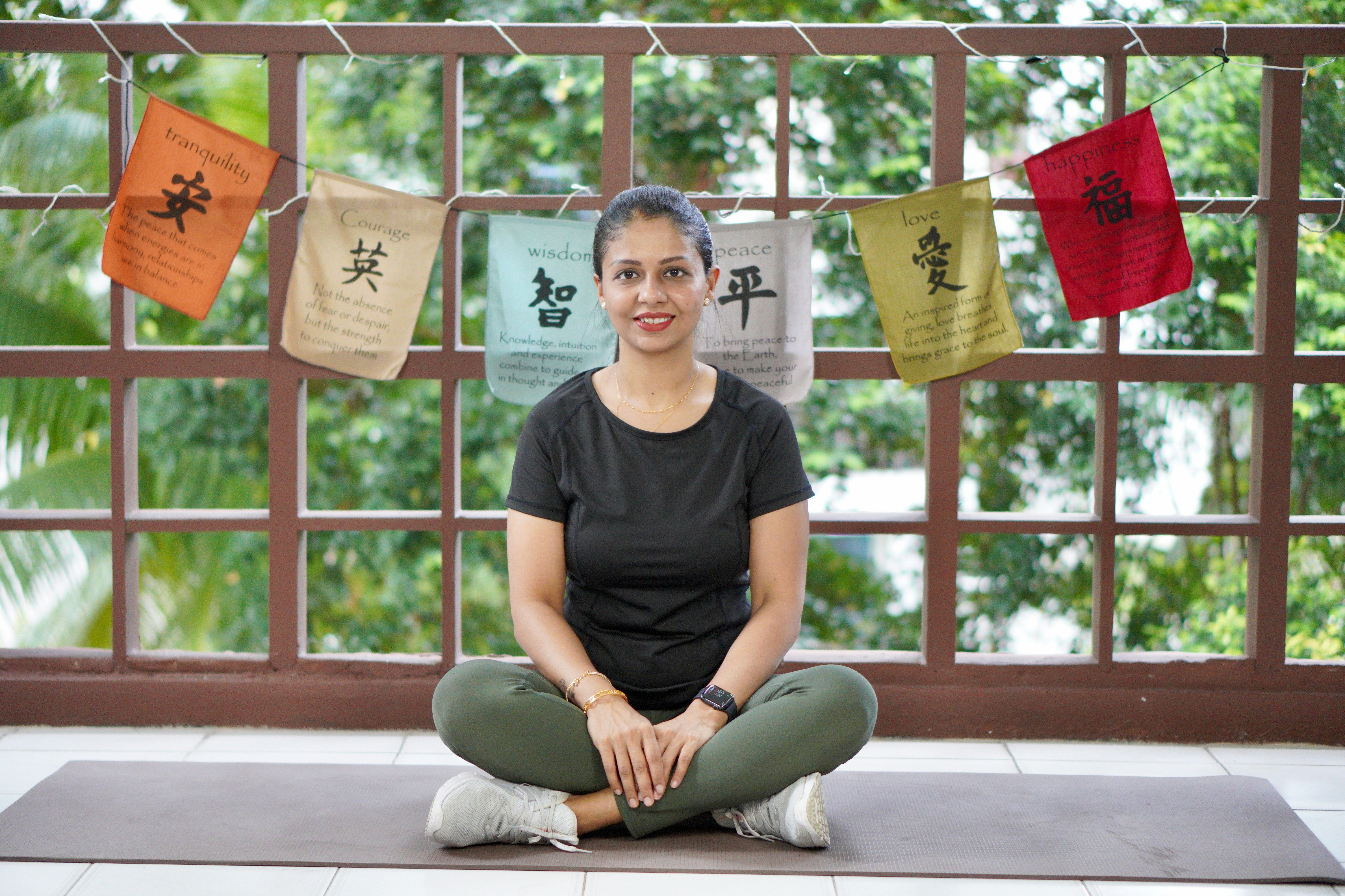 Indian woman practicing yoga