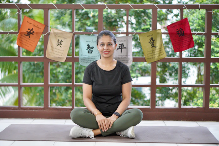 Indian woman in a yoga pose