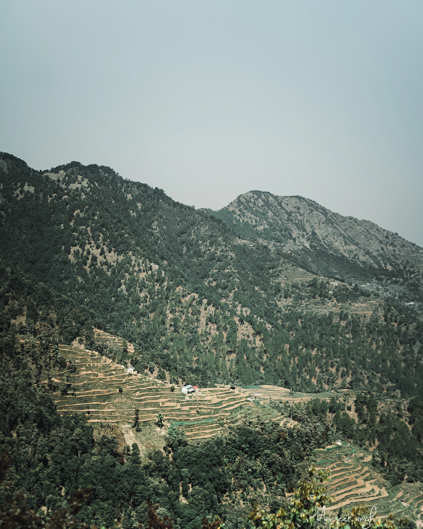 Mountain view over the Doon Valley, Uttarakhand