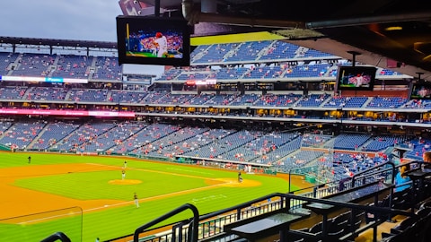 a baseball stadium filled with lots of people