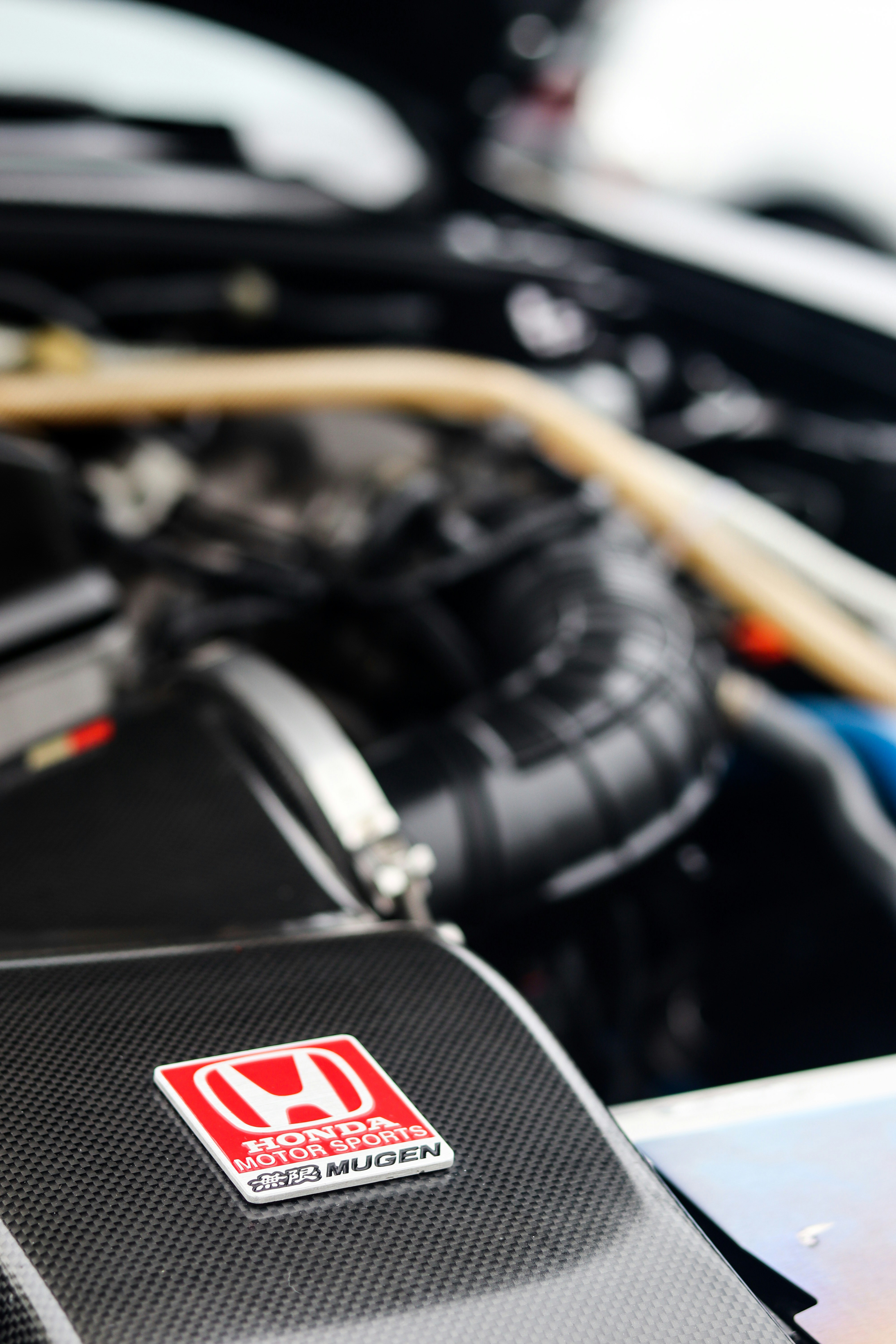 Close-up of VelocityX carbon fiber engine bay detail