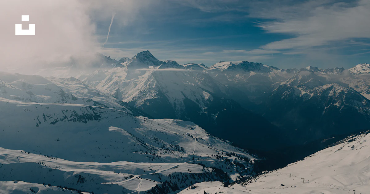 A view of a mountain range from a ski slope photo – Free Wallpaper 4k