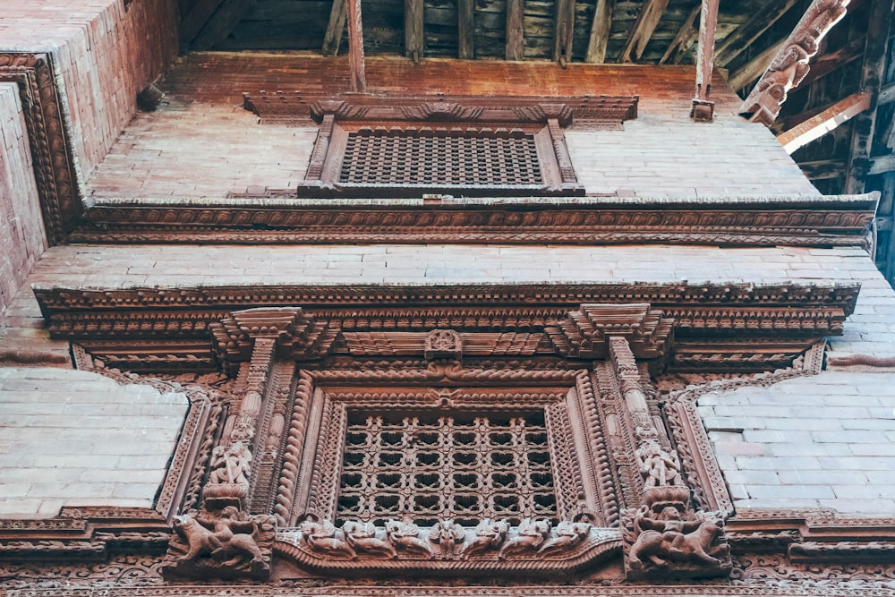 a close up of a window on the side of a building