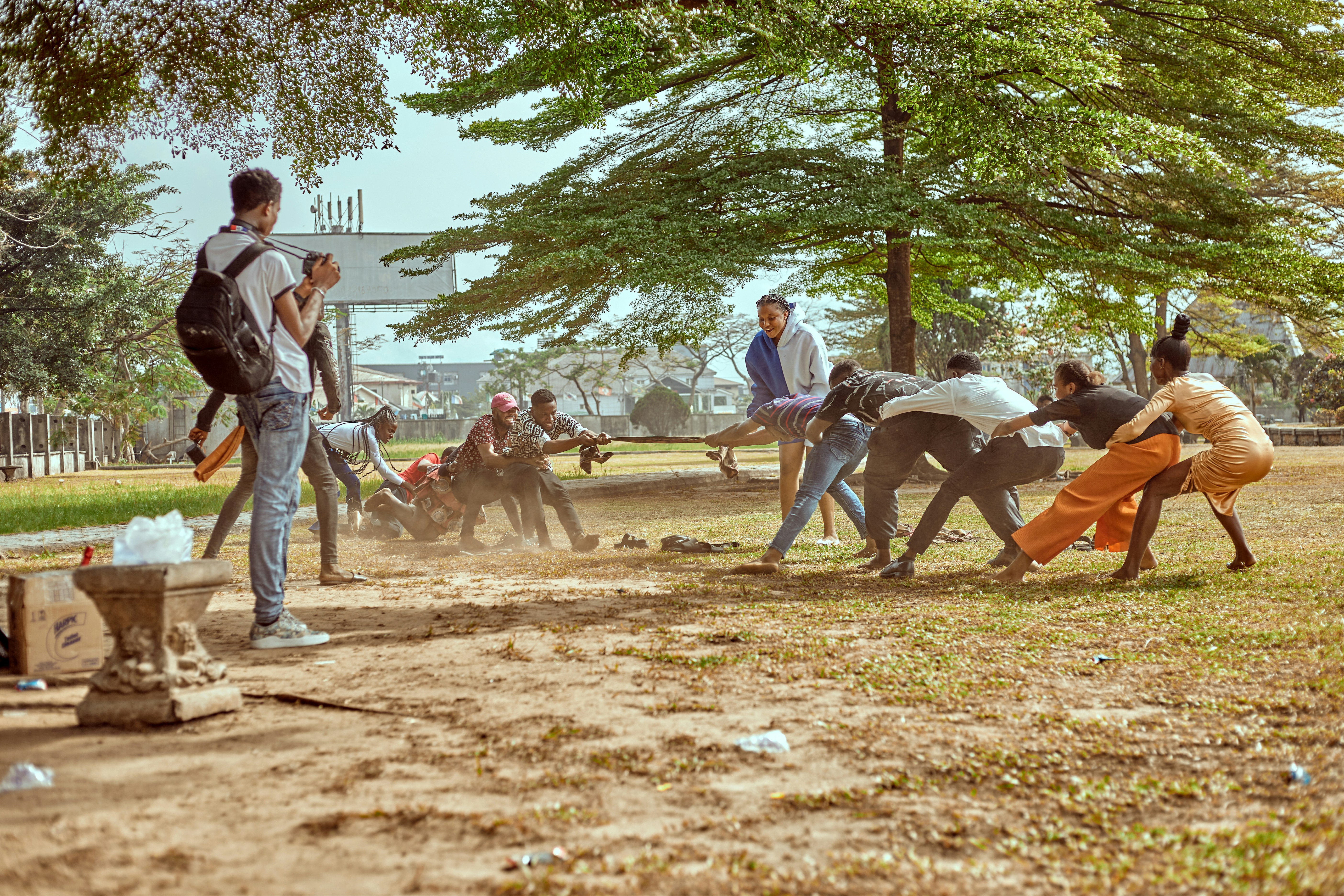 a group of young men playing baseball