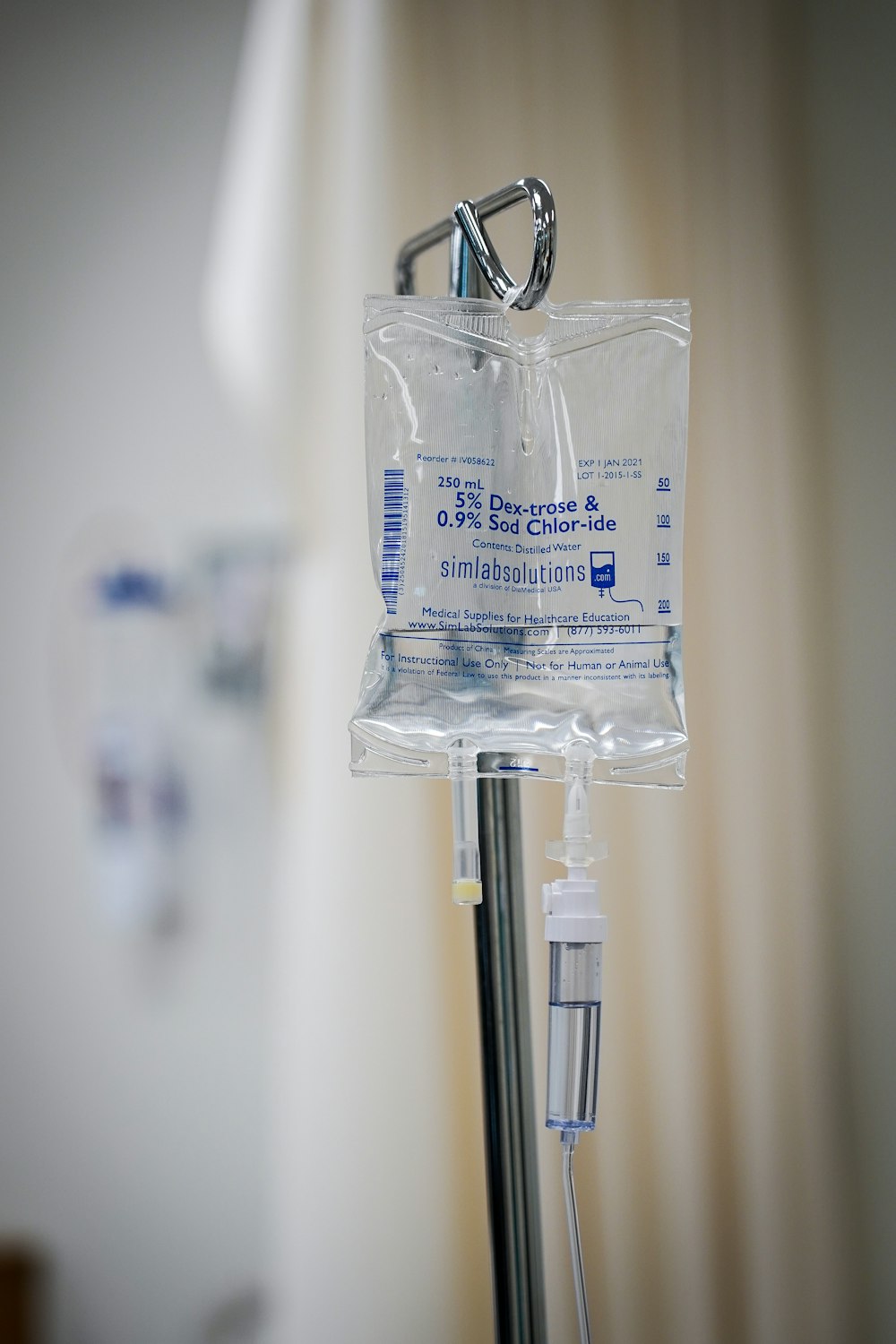 a medical device attached to a metal pole