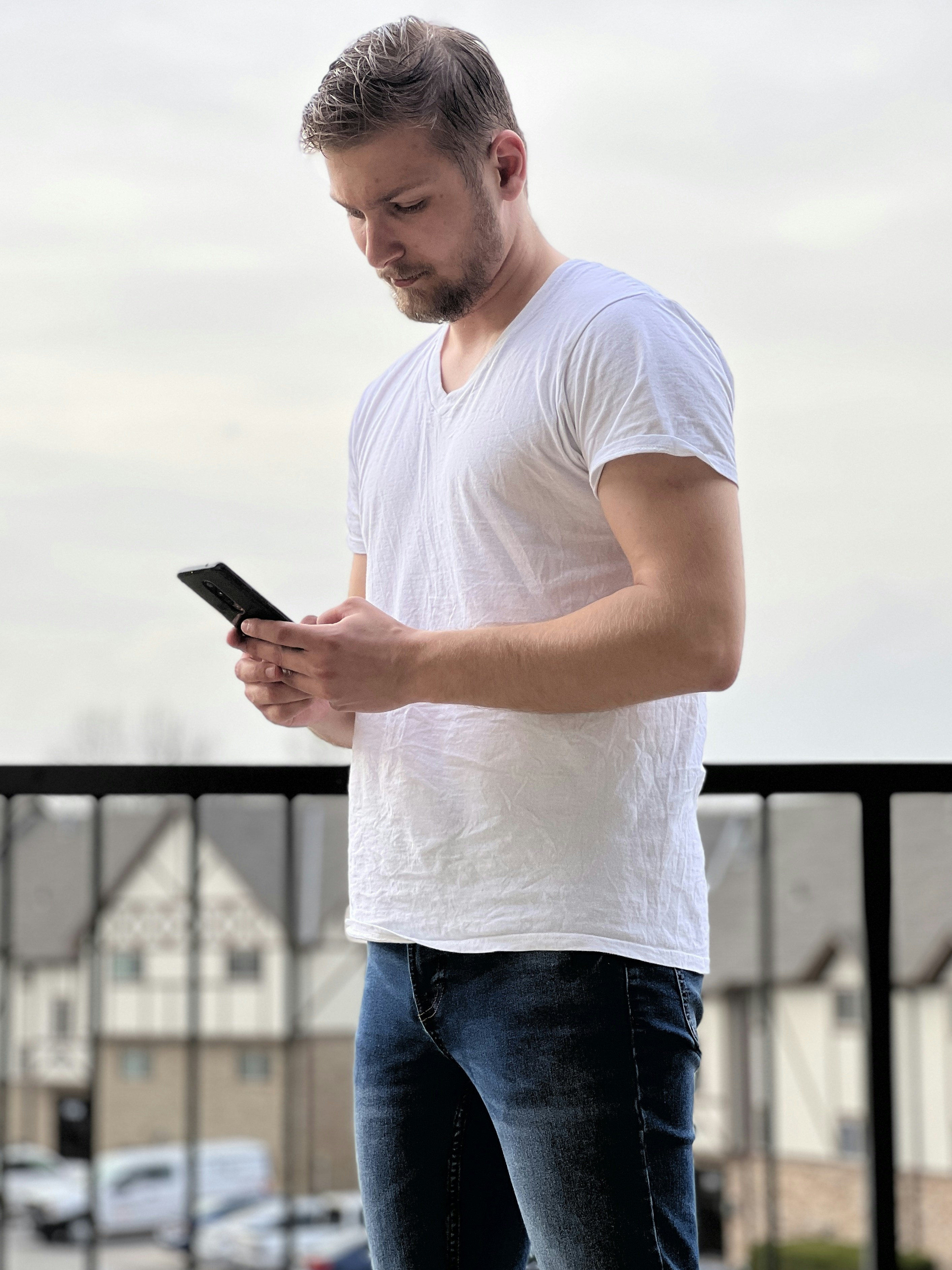 person holding their phone