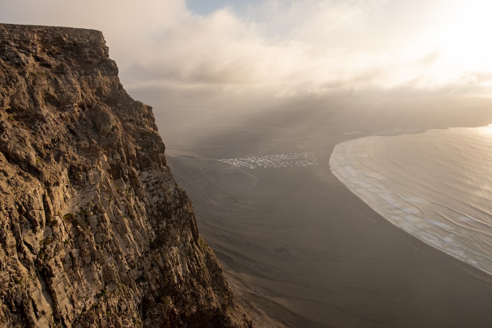 a view of the ocean from the top of a mountain