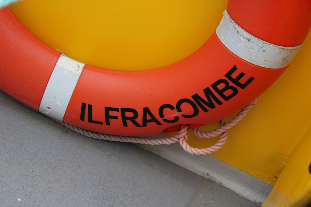 a life preserver sitting on the side of a boat