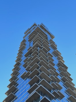 a very tall building with many windows on it