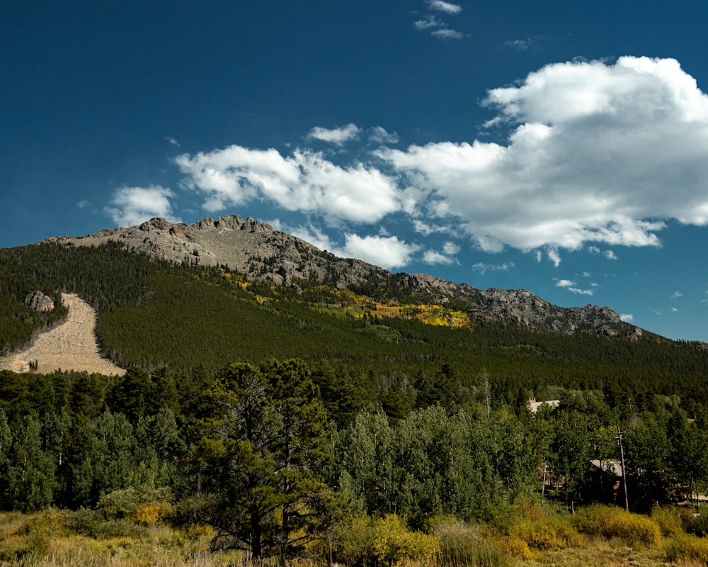 a mountain with a road going up the side of it