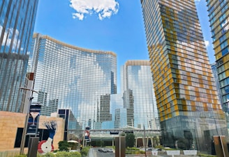 a group of tall buildings sitting next to each other