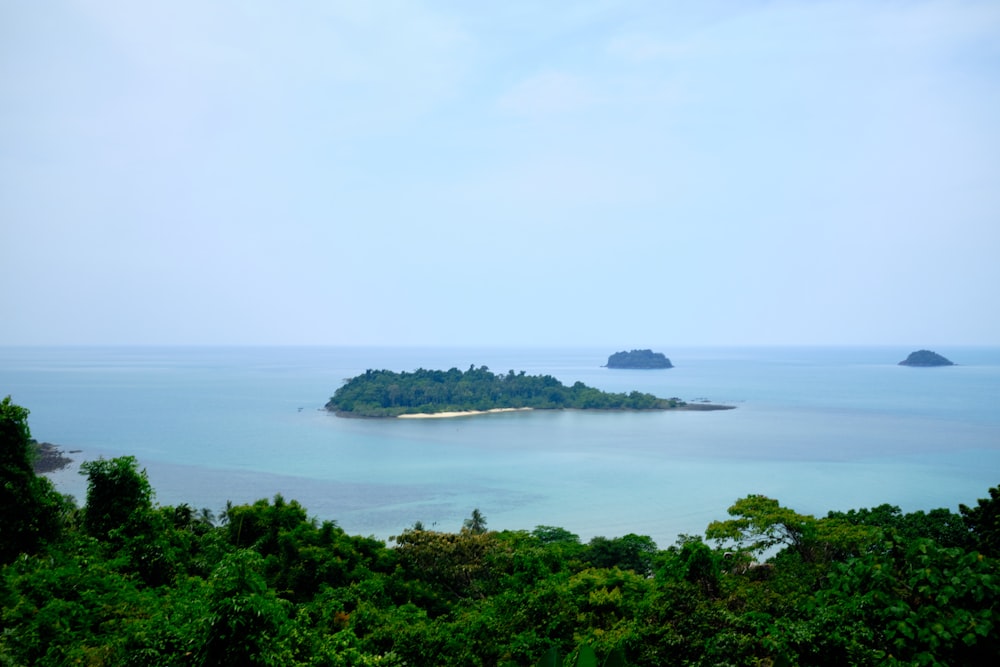 a small island in the middle of a body of water