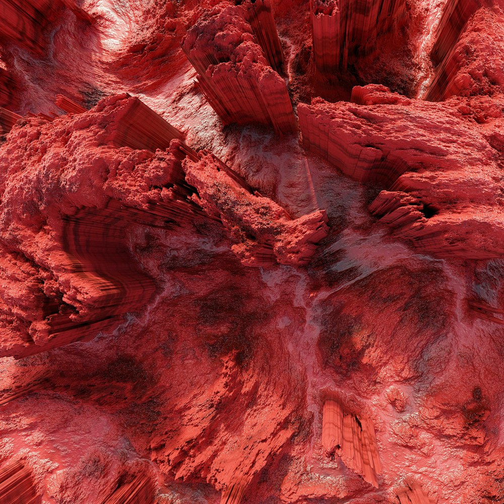 Una veduta aerea di una formazione rocciosa rossa