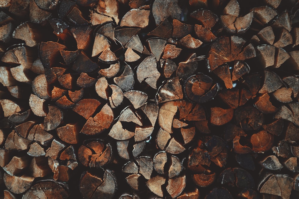 a pile of chopped wood sitting next to each other