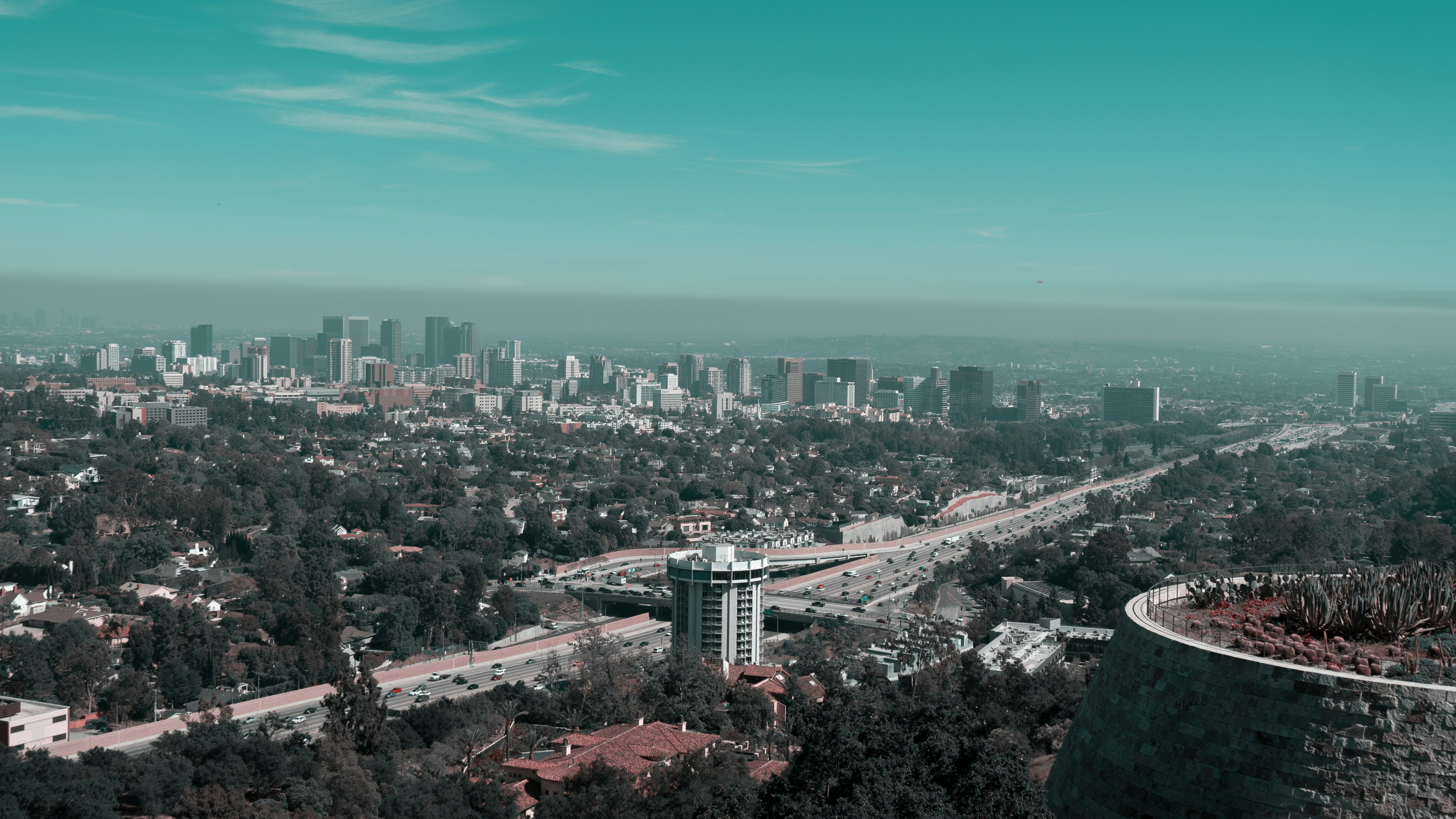 a view of a city from a high point of view, LA VIBES