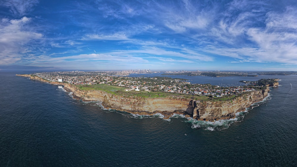 an island in the middle of the ocean