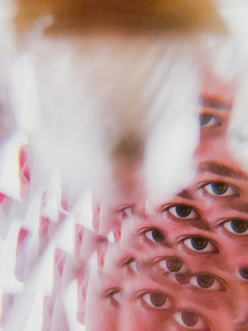 a blurry photo of a man's face and eyes