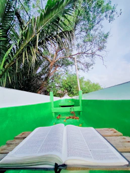 A vibrant illustration showing a traditional Indonesian boat sailing among open books, symbolizing the journey of Nusantara research spreading knowledge worldwide.