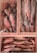 Three compartments of fresh fish are arranged in a grid layout, wrapped in transparent plastic. The fish are predominantly grey with hints of pink and appear to be freshly caught and stacked together.