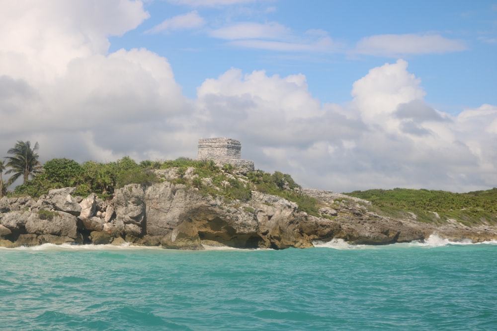 a small island in the middle of the ocean