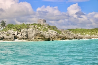 an island in the middle of a body of water