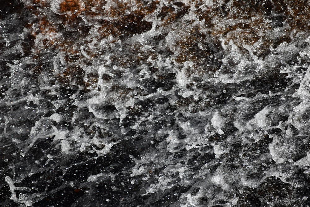 a black and white photo of some water