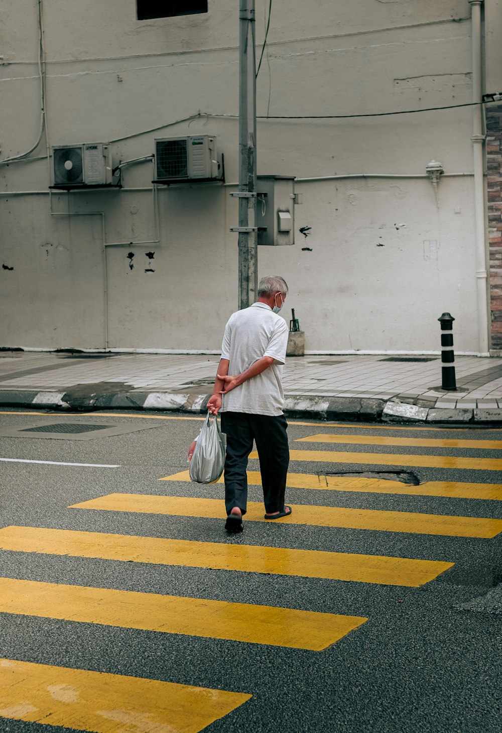 a man walking down the street