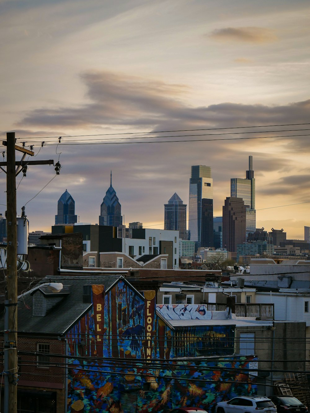 a view of a city with a lot of tall buildings