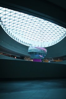 A bright skylight installation flooding a commercial lobby with sunlight.
