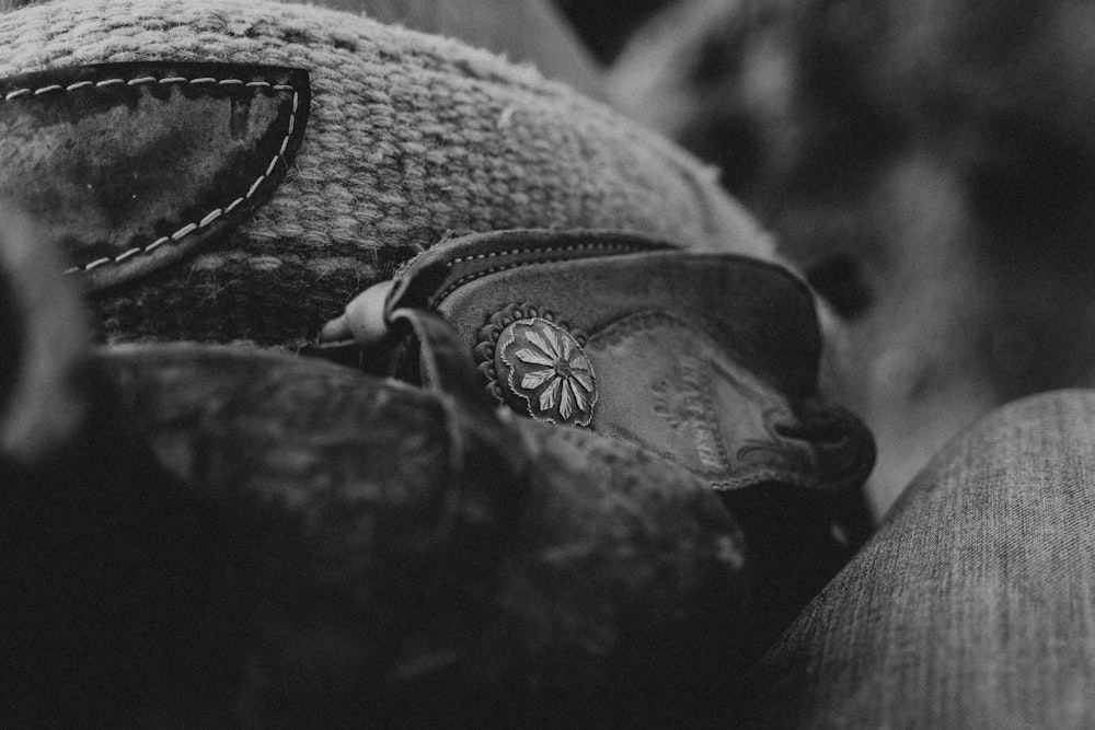 a black and white photo of a stuffed animal