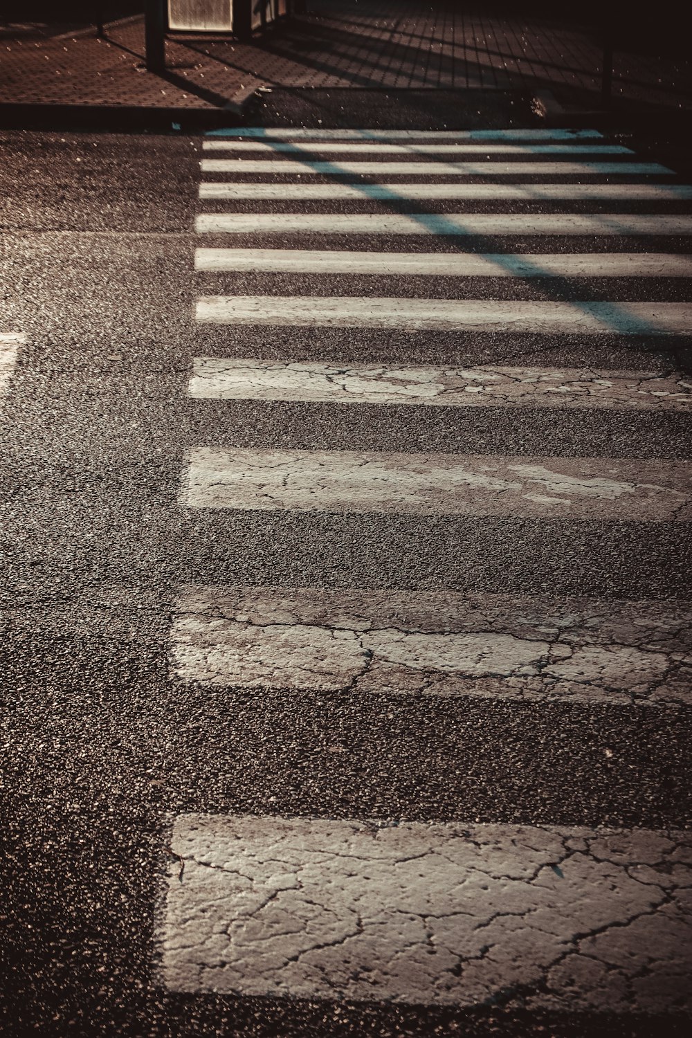 a crosswalk in the middle of an empty street