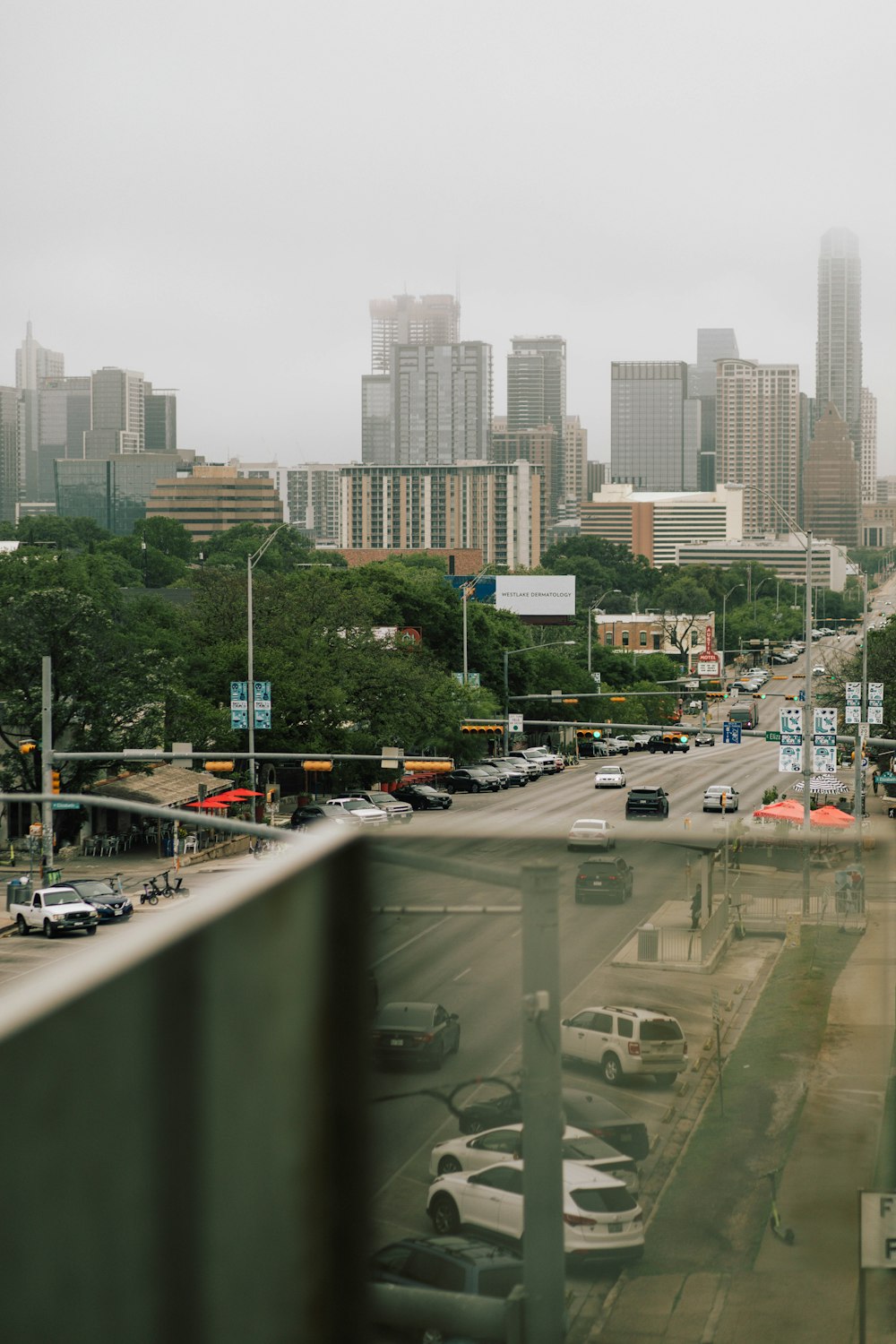 a view of a city from a window