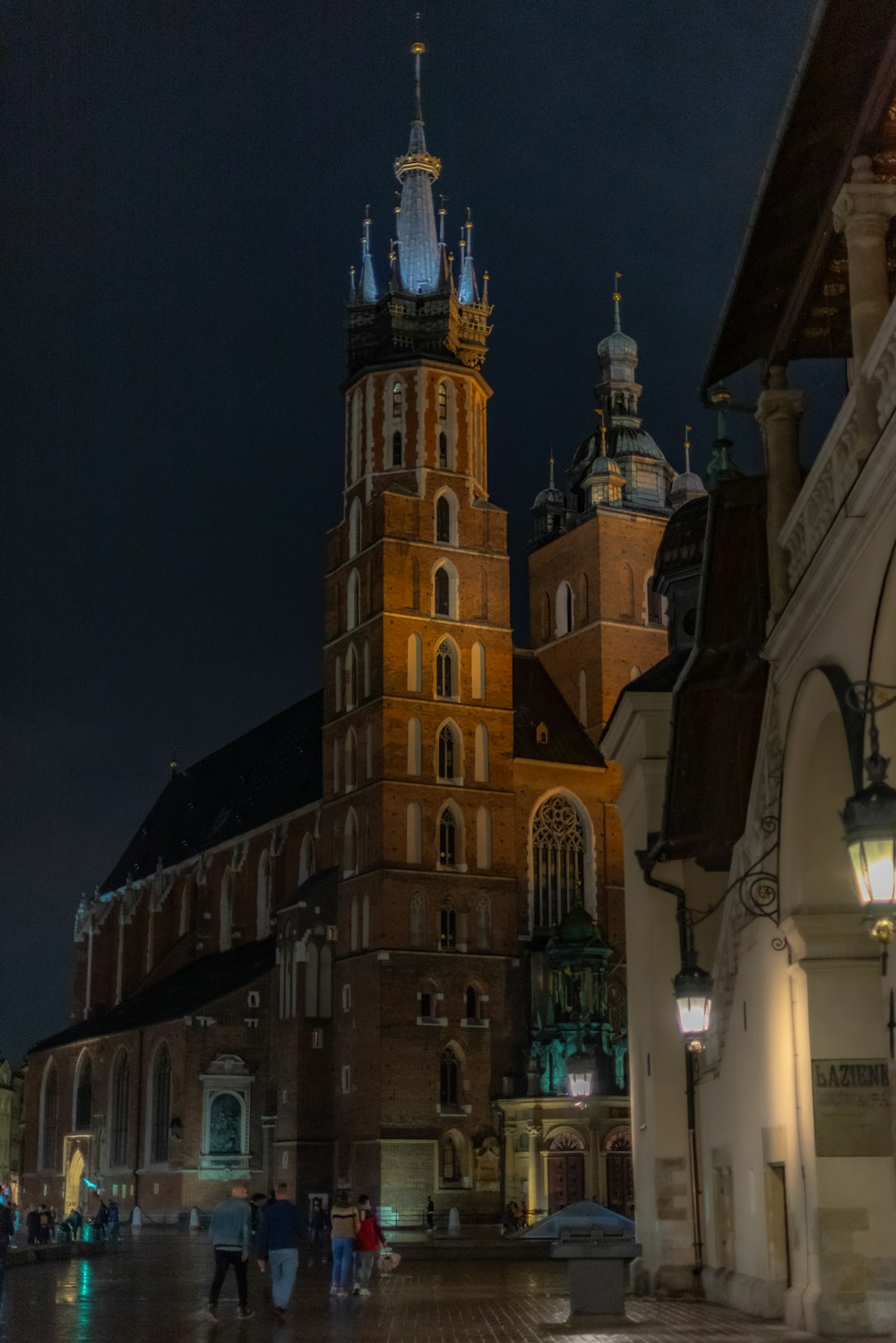 a very tall building with a clock on it's side