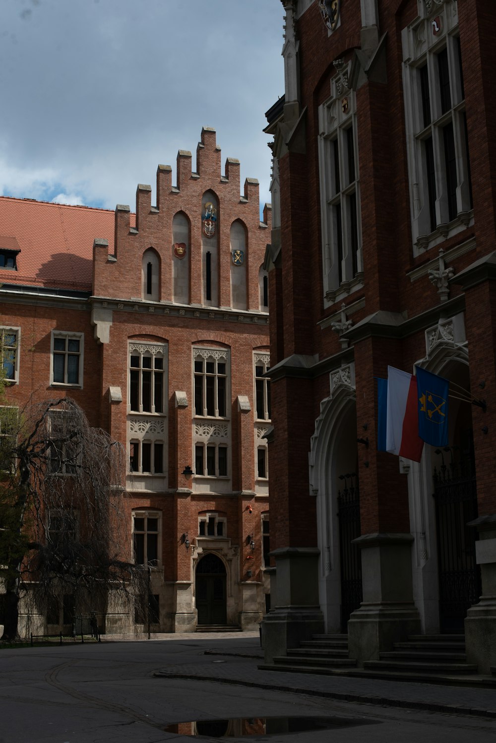 a large building with a clock on the front of it