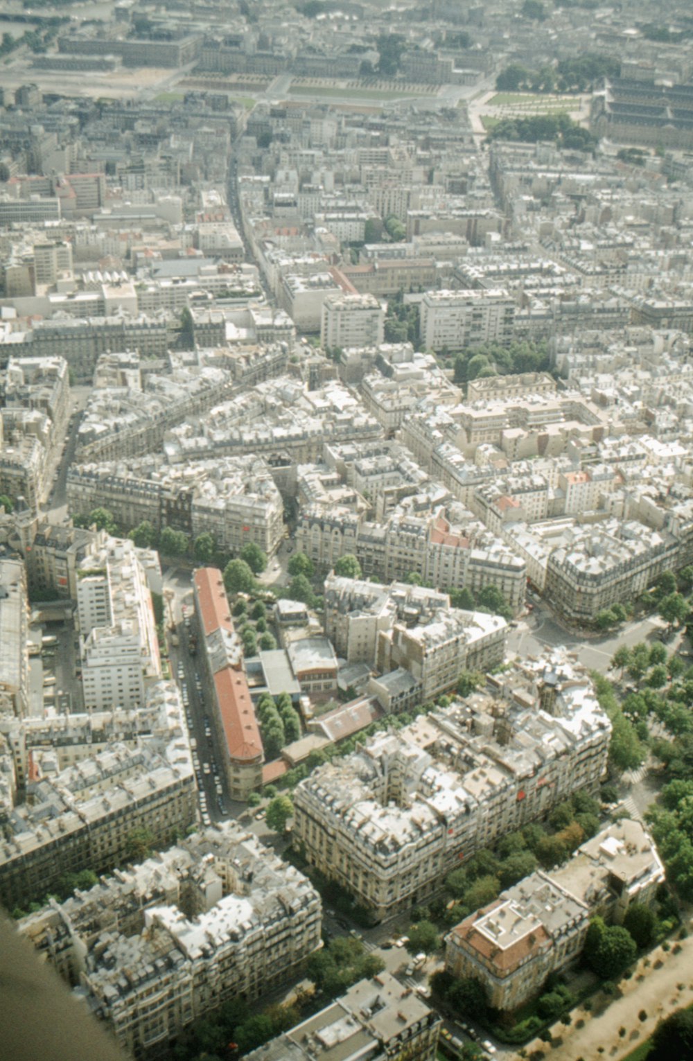 an aerial view of a city with lots of buildings