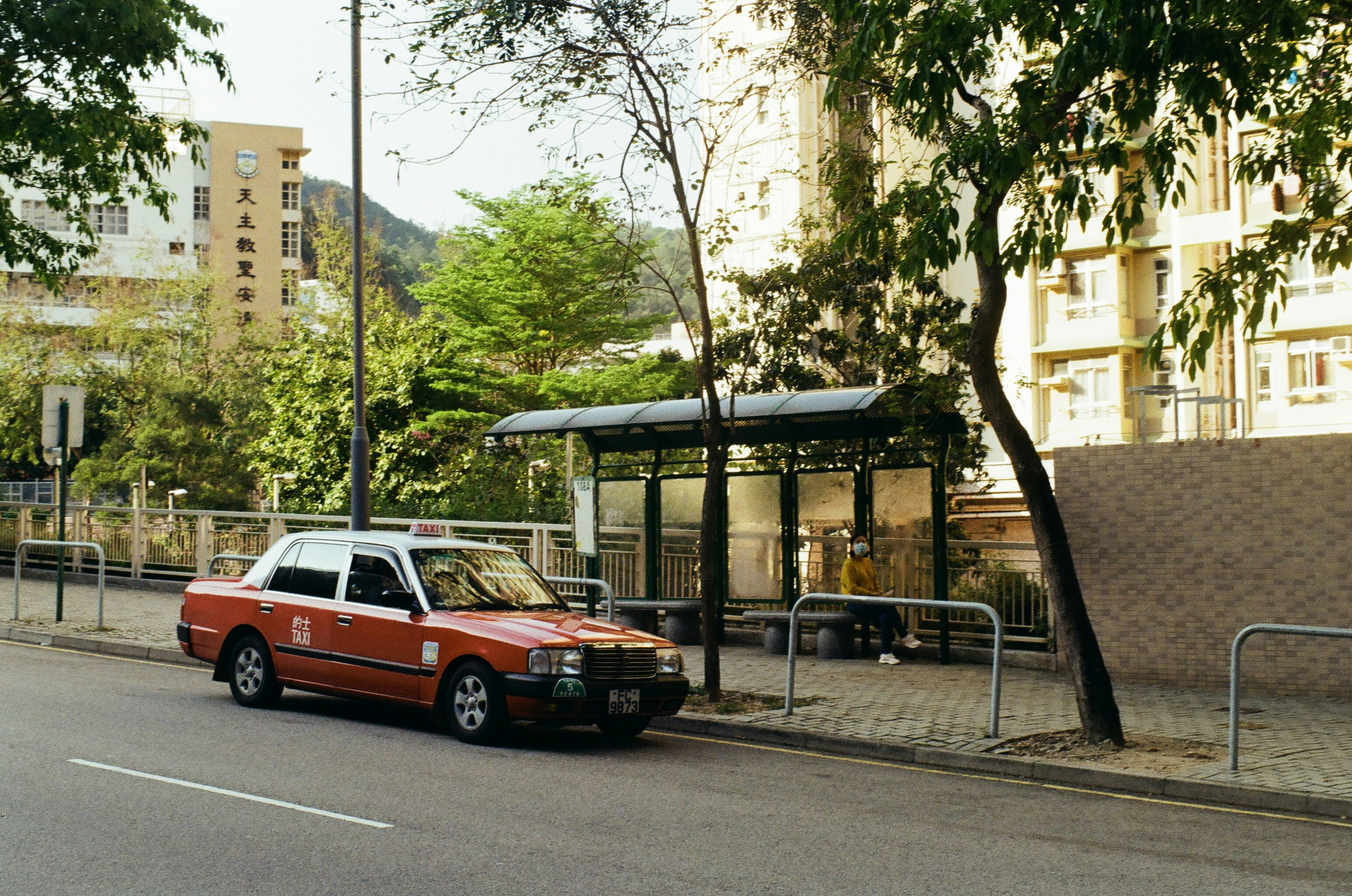 Red truck on roadside