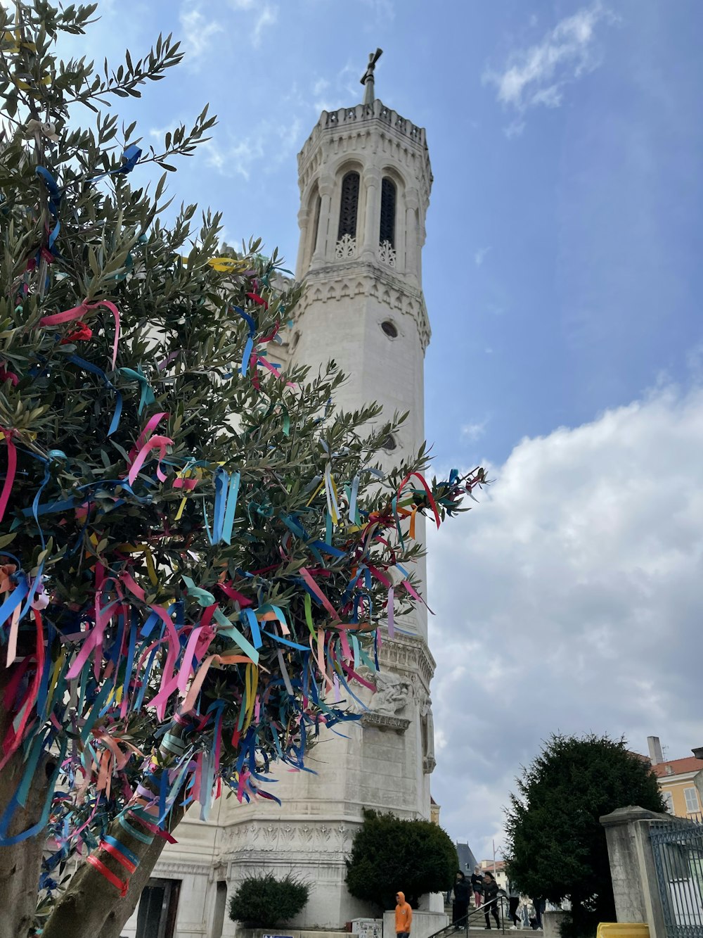 a tall tower with a clock on top of it