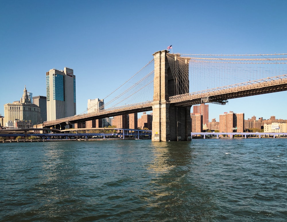 a view of a bridge over a body of water