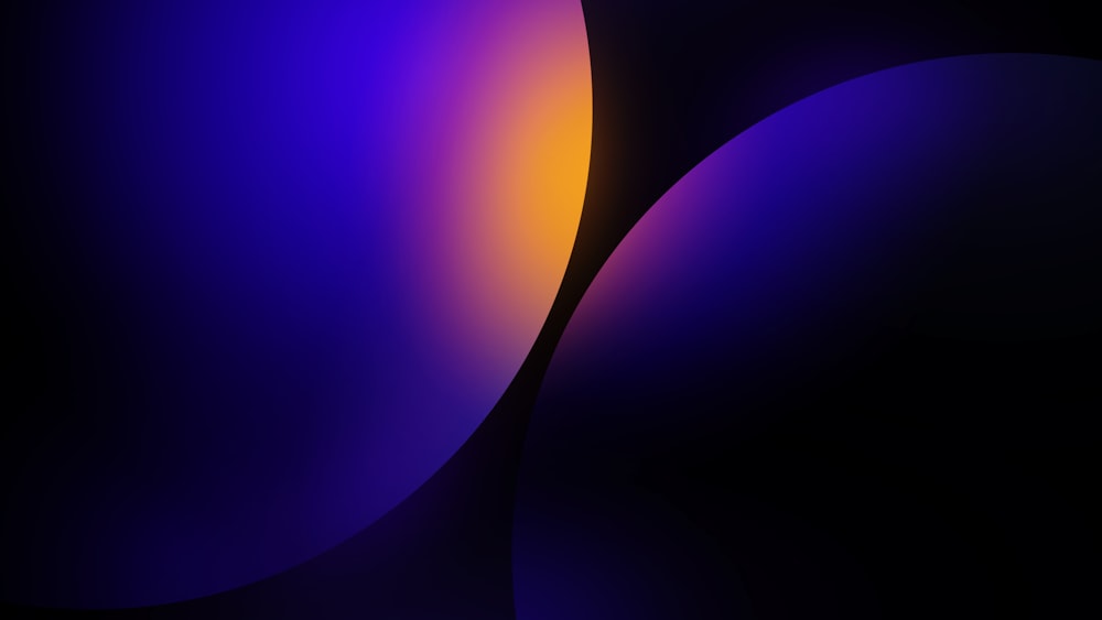 a black background with purple and orange shapes