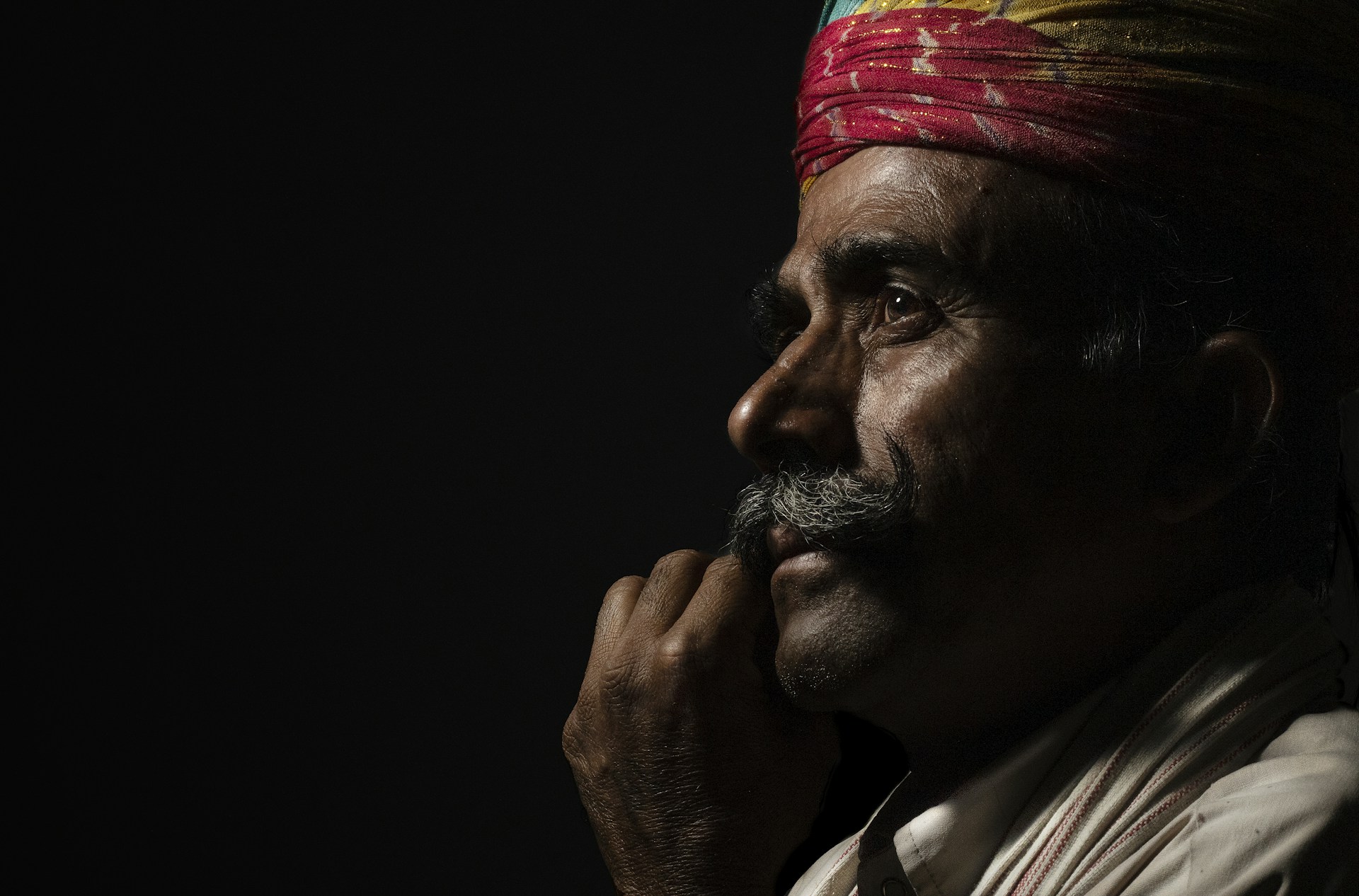 a man with a turban on his head