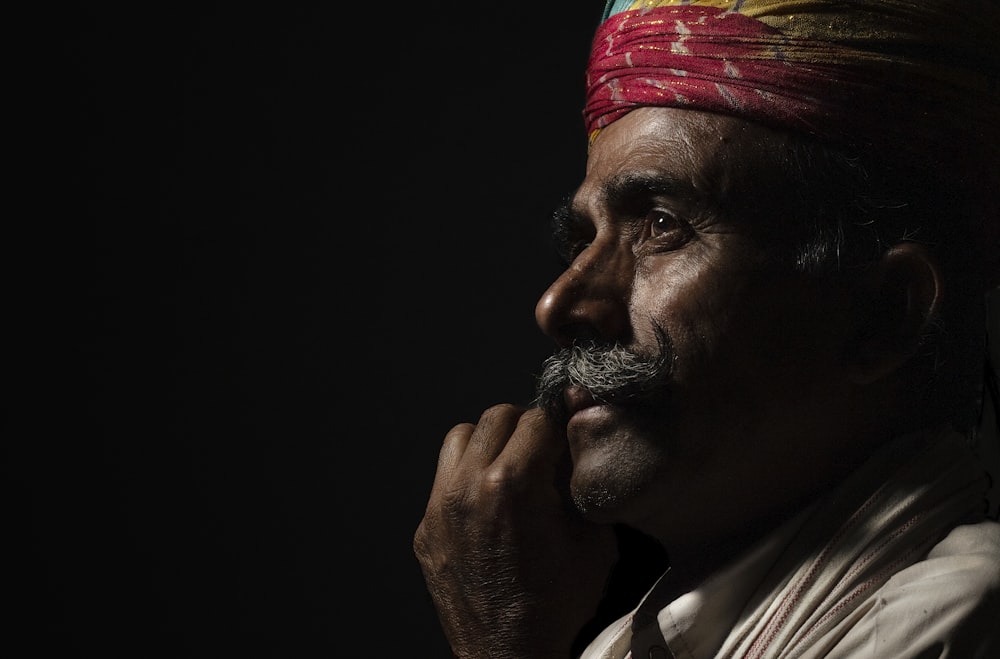 a man with a turban on his head