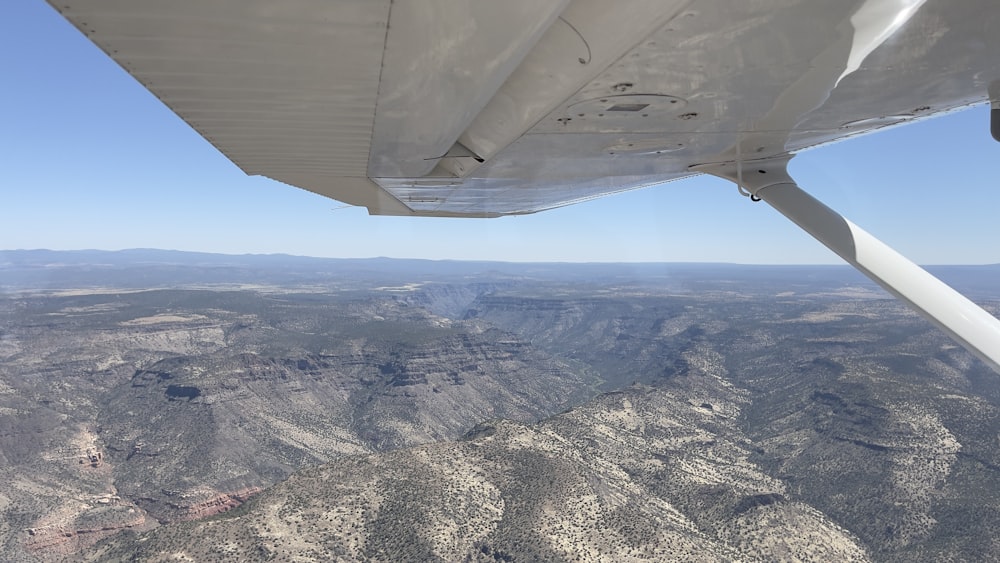 a view of a mountain range from a plane